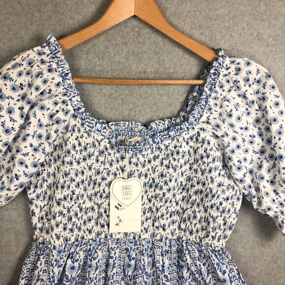 Floral Blue and White Midi Dress - Picture 6 of 11